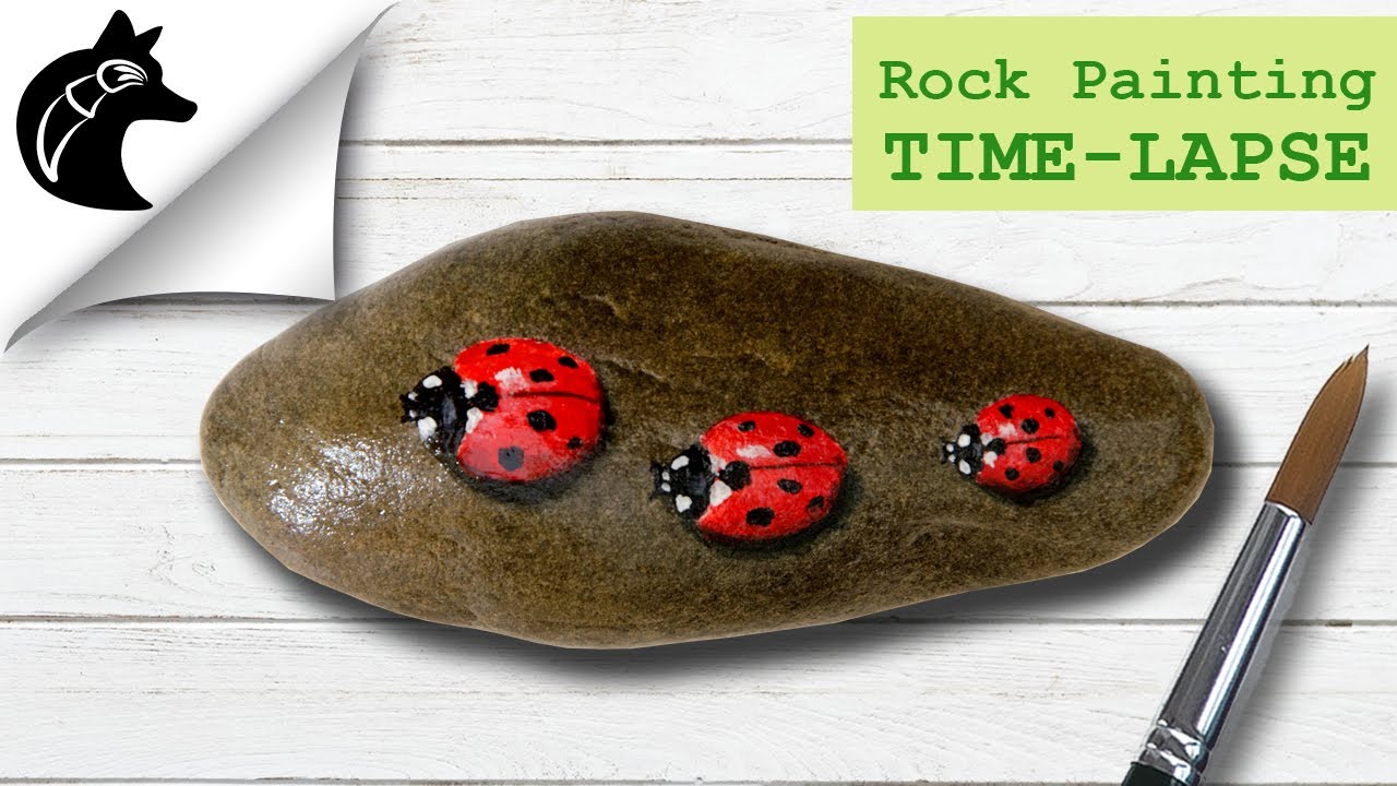 TIME LAPSE Rock painting ladybug ladybird marienkäfer