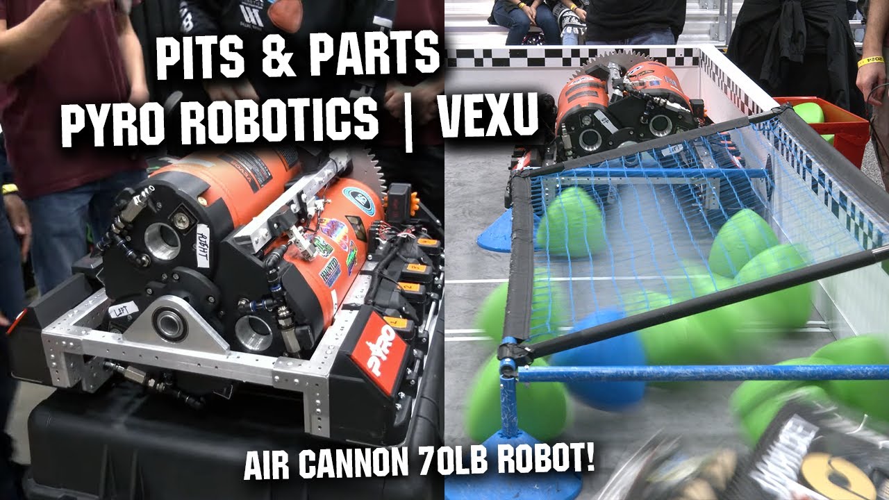 PYRO Robotics Air Cannon VEXU Robot | Pits & Parts | Over Under