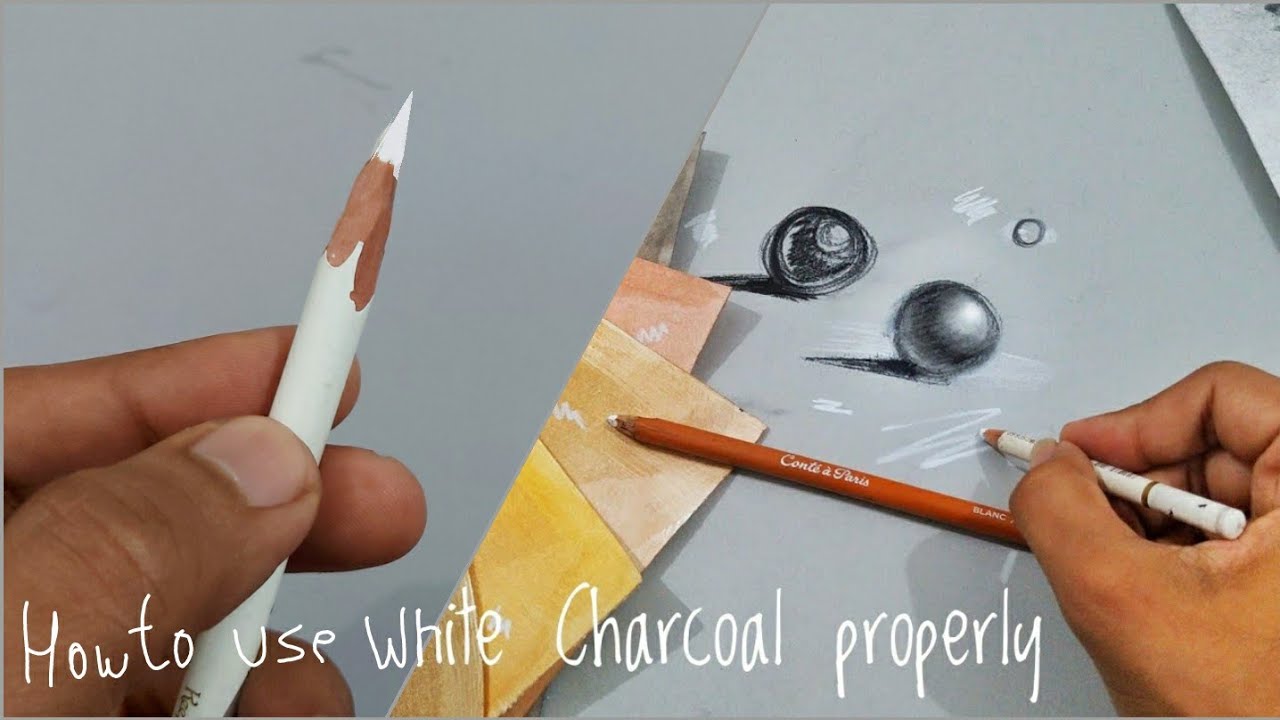 How to use white Charcoal pencil properly //Hindi //white pencil kaise use kare.