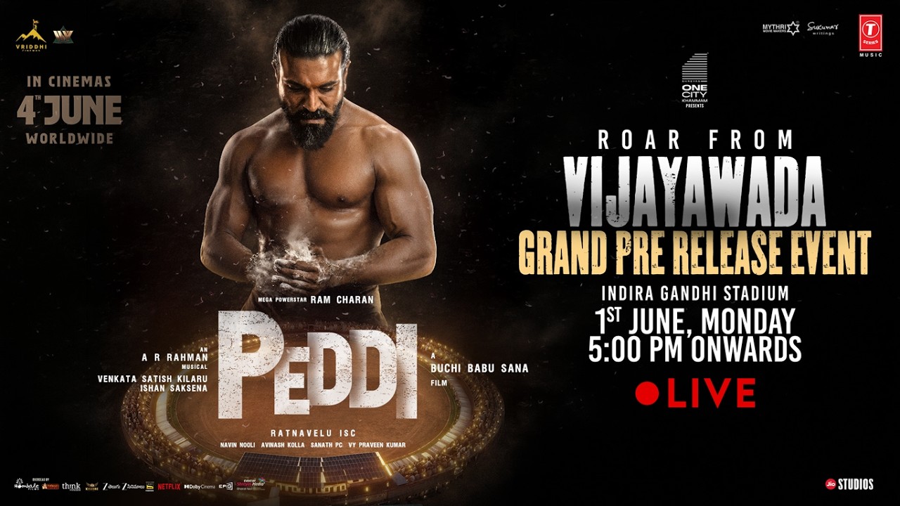 Peddi Grand Pre Release Event @ Vijayawada LIVE | Ram Charan | Buchi Babu Sana | Janhvi Kapoor
