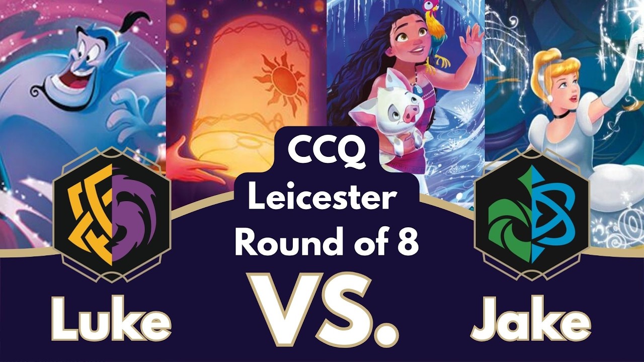 Disney Lorcana Leicester CCQ Quarter Finals Gameplay | Amber Amethyst vs Emerald Sapphire
