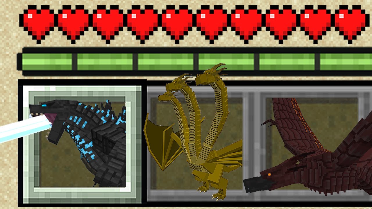 Minecraft PE GODZILLA MOD V2 / GHIDORAH MOD in Minecraft Pocket Edition