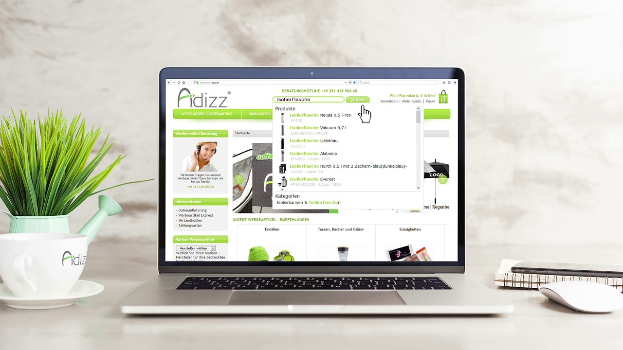 Werbegeschenke mit Logodruck auf Adizz.de