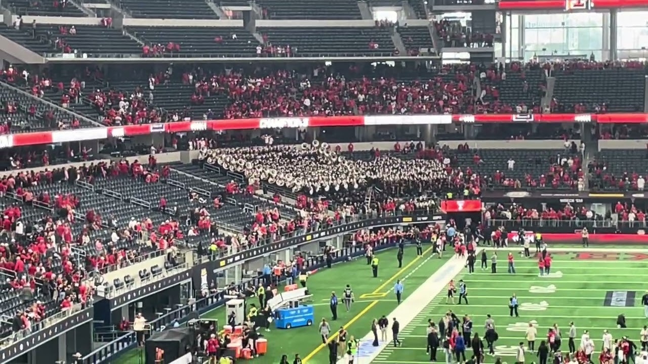 The @GoinBandRaiderland play the Texas Tech fight song after winning the Big 12 Championship!