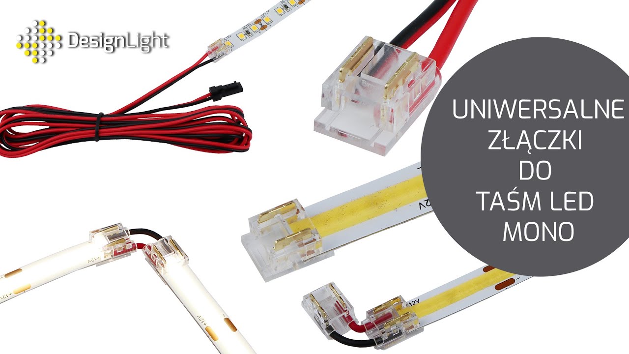 Uniwersalne złączki do taśm LED MONO 8 mm i 10 mm COB i SMD - Design Light #led #cob #zlaczki