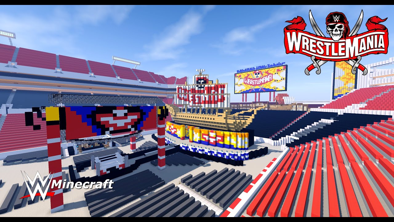 WWE : Minecraft [WrestleMania 37 (Official Stage)] + (Download Link /PC/MCPE)