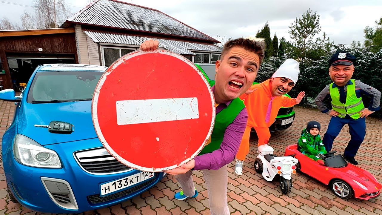 Mr. Joe & Mark are Learning Traffic Rules & Found Car Keys to Camaro! Educational video for Kids