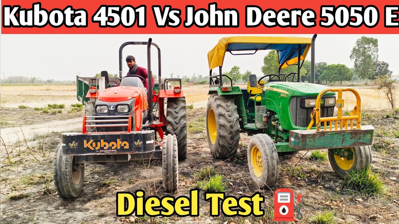 Diesel Test ⛽ / Kubota 45 Vs John Deere 5050E On Traali 🔥