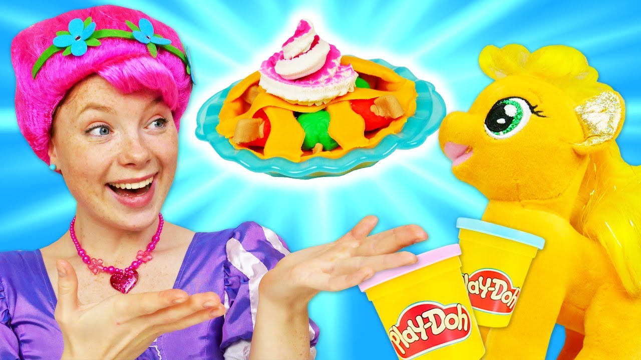 Play Doh Schule. Apfelkuchen aus Knete für My little Pony. Spielzeug Video mit Irene