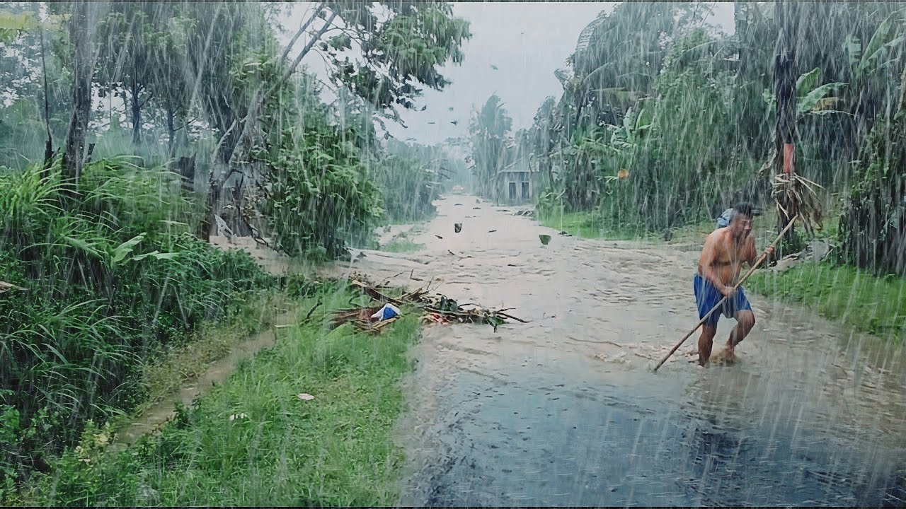 IN MY VILLAGE IT'S BEEN  HEAVY RAIN AND  OF LIGHTNING | TRY LISTENING AND YOU'LL FALL ASLEEP