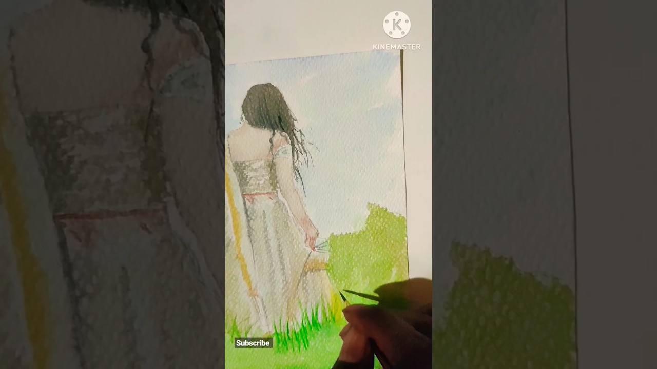 cute water colour painting 🖌️ #shorts #drawing #short #art #watercolor