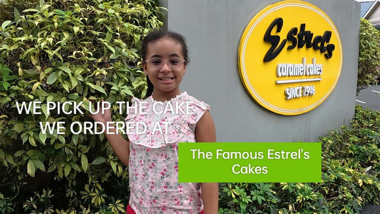 Finally, Chloie's first time to pick up her birthday cake at Estrel's.
