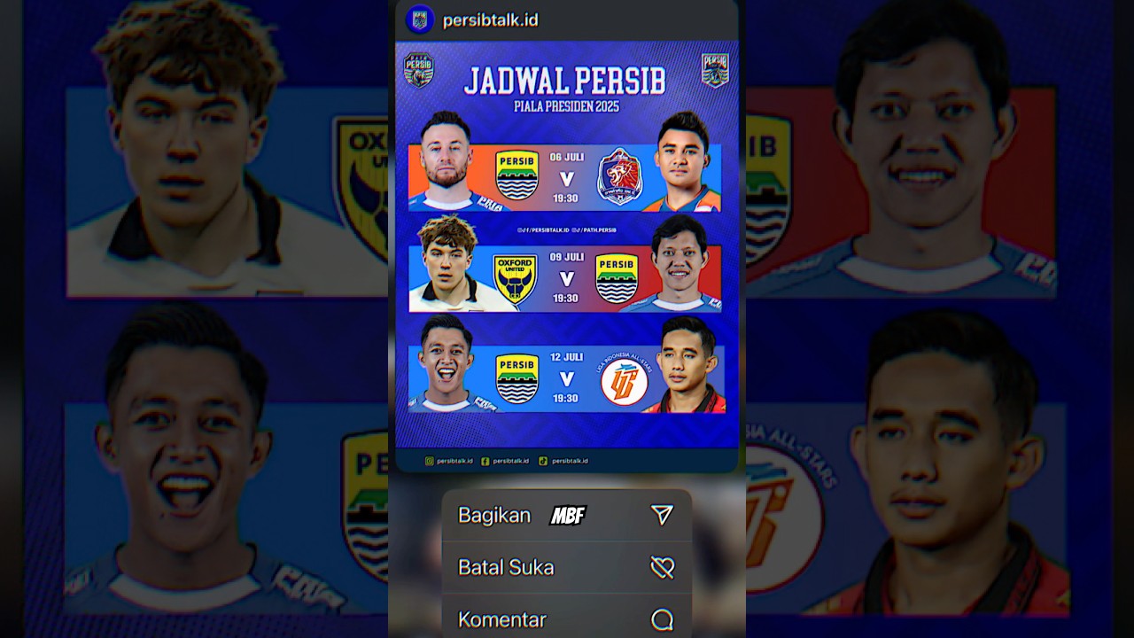 jadwal persib piala presiden bob💪💙 #pialapresiden #persib #persibbandung #shorts