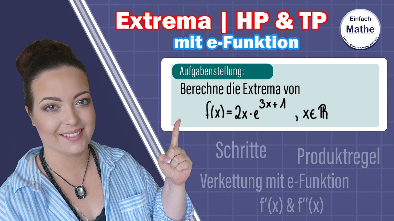 Die Extrema (= HP/TP) von e-Funktionen rechnerisch bestimmen by einfach mathe!