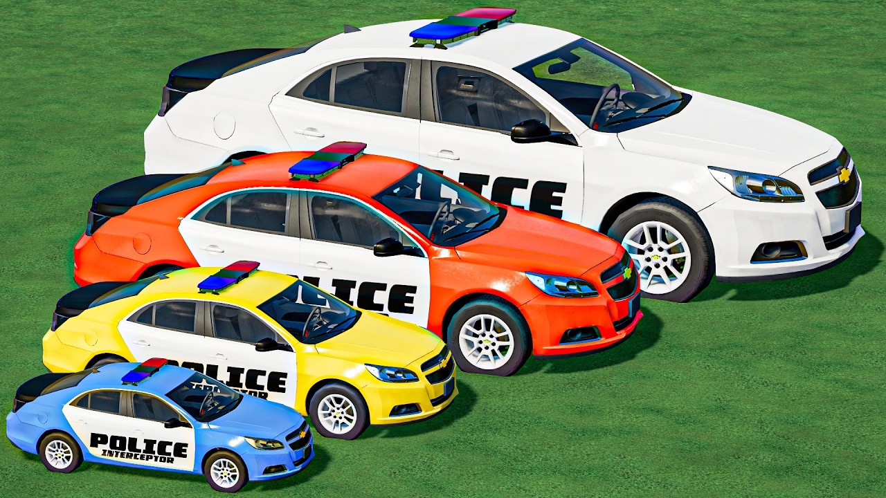 MULTI OMG TRANSPORTING ALL COLORS CHEVROLET POLICE CARS VEHICLES WITH MAN TRUCKS ! FS 22