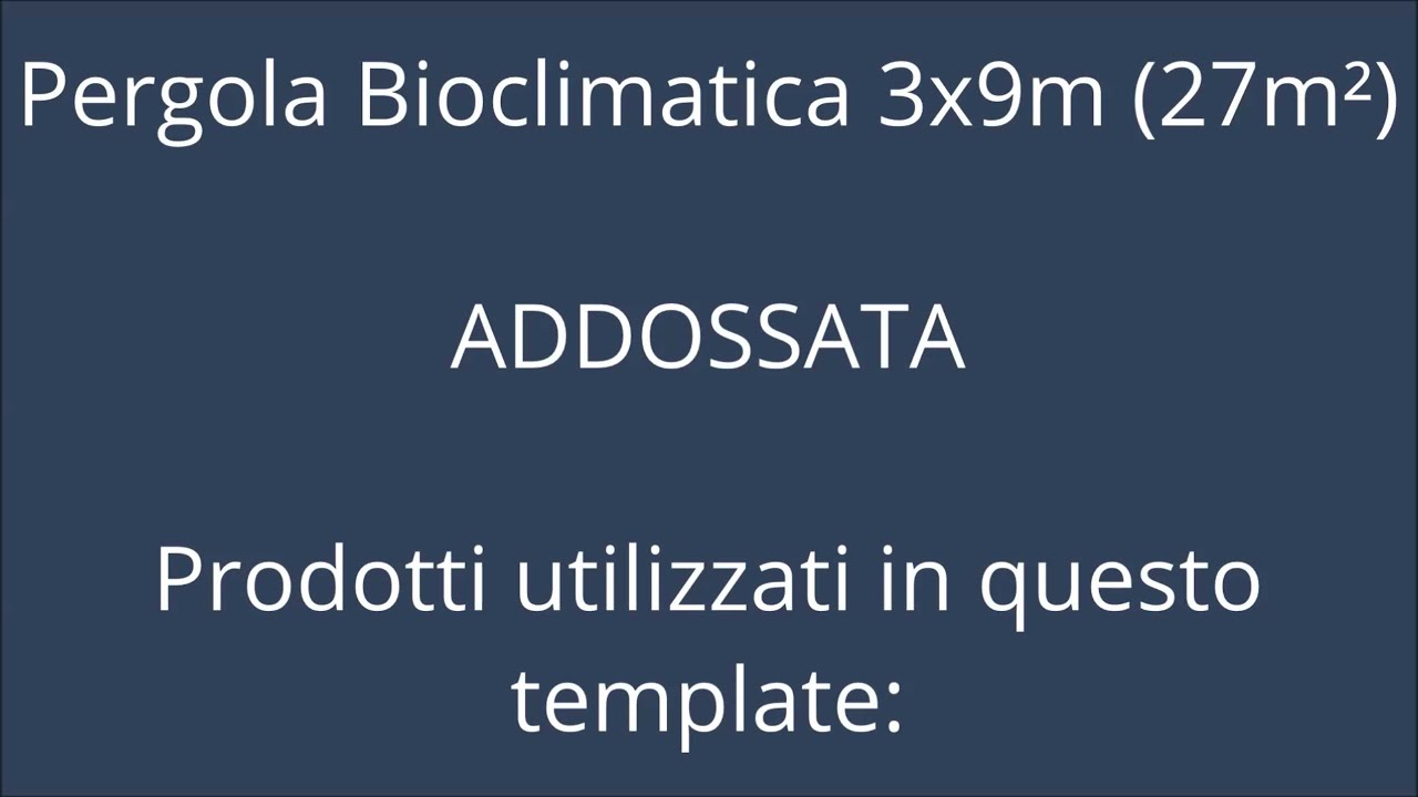 Pergola Bioclimatica 3x9m (27m&sup2;) addossata