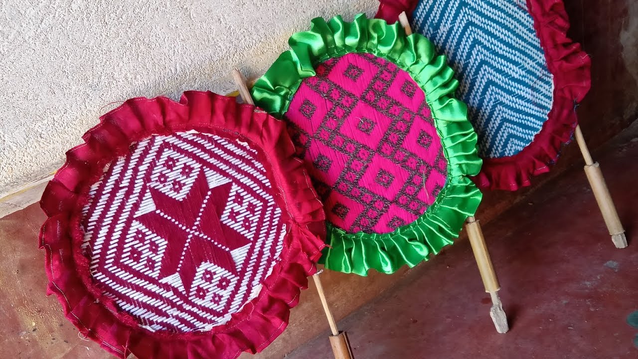 handmade fan using wool bamboo sticks    #craft #craftidea | if u want full making video comment me