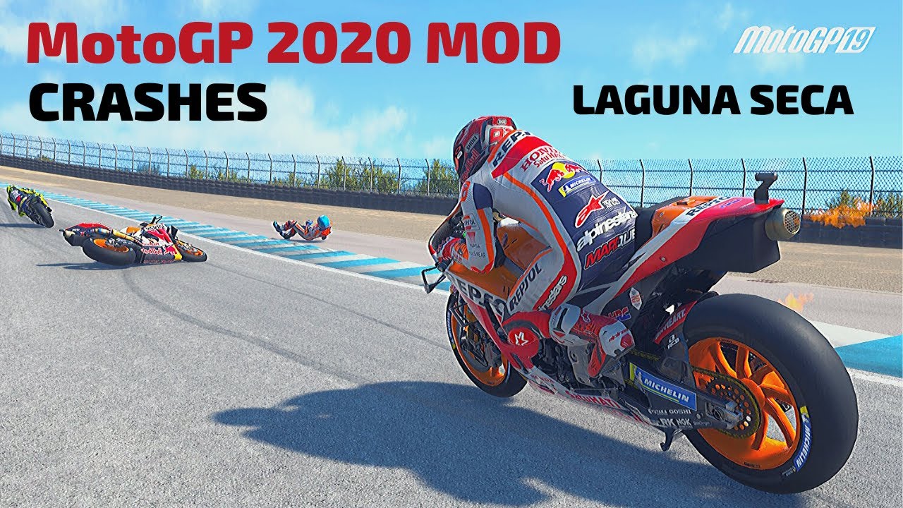 MotoGP 2020 MOD | CRASHES COMPILATION #2 | LAGUNA SECA