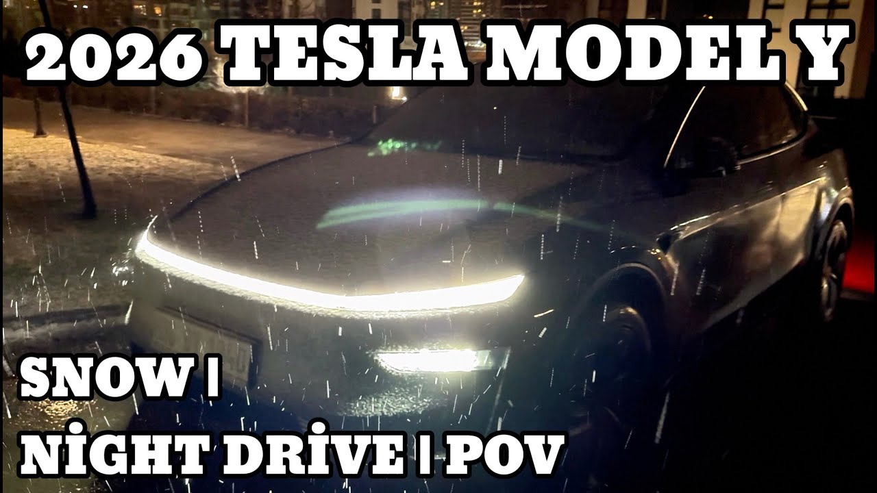 2026 TESLA MODEL Y JUNİPER | SNOWFALL | NİGHT DRİVE