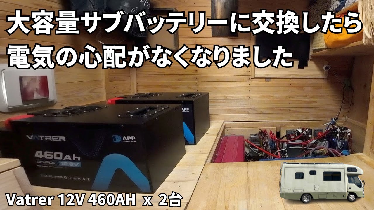 Vatrer 460Ahを二台搭載し、夢の12000Whを実現しました