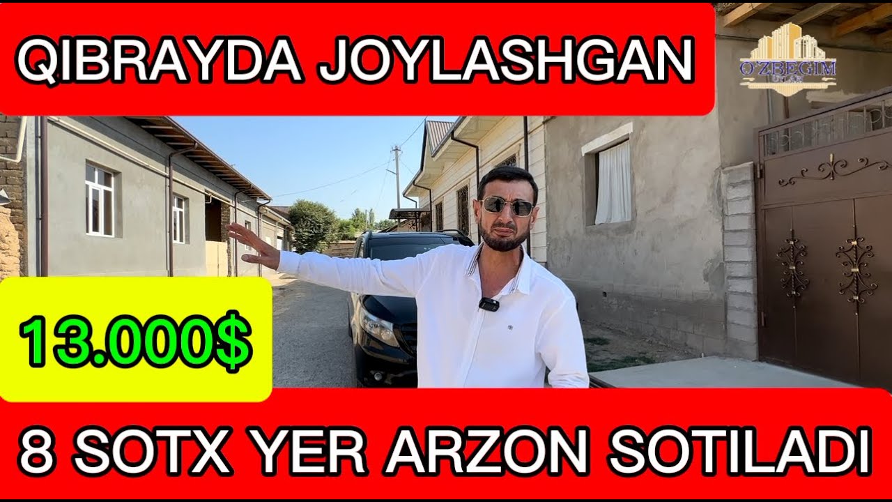 8 SOTX YER ARZON NARXDA SOTILADI QIBRAYDA JOYLASHGAN NARXI 13.000 $ KELISHTIRIB BERILADI (1SOTX UN)