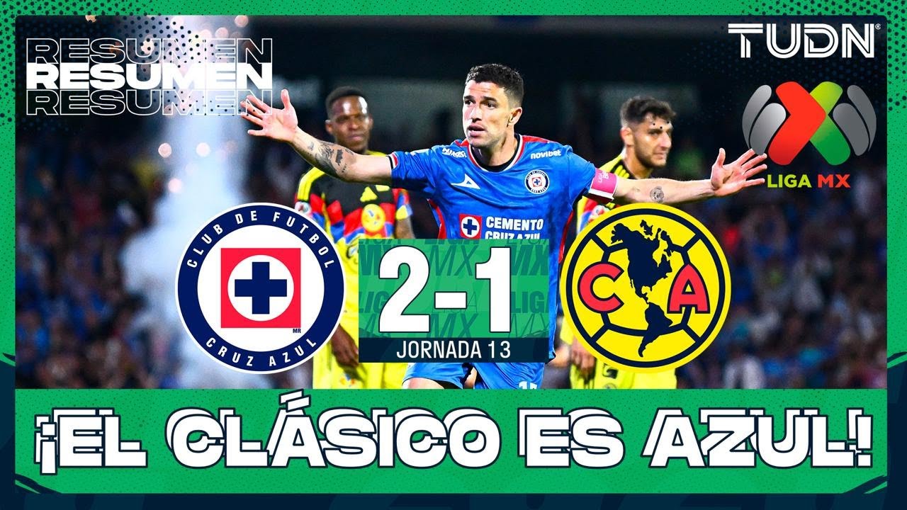 Resumen y goles - Cruz Azul 2-1 América | Liga MX - Jornada 13 Apertura 2025 | TUDN
