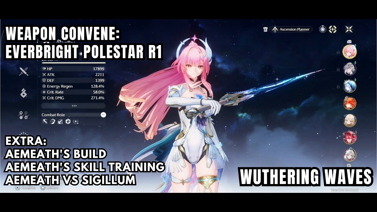 [Wuthering Waves Convene] Everbright Polestar R1 - Aemeath Weapon, Build, Skill Training, Sigillum