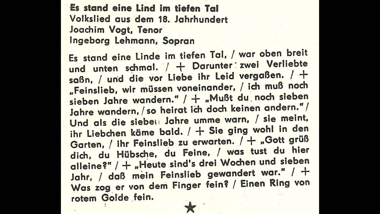 Jugendchor Berlin - Es stand eine Lind im tiefen Tal