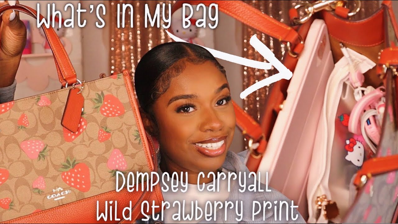🍓 Coach Dempsey Carryall Wild Strawberry - Unboxing + What’s In My Bag 🍓