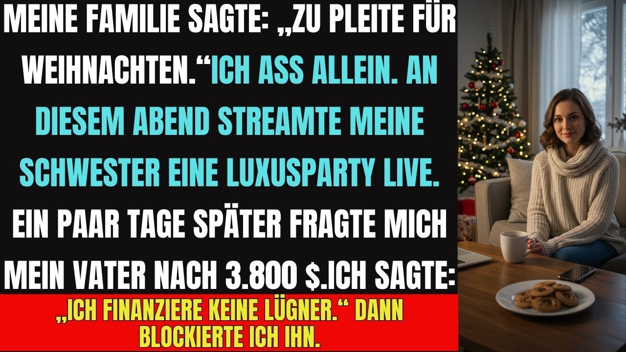 ✅ Meine Familie sagte  „Zu pleite für Weihnachten “ – Dann sah ich ihre Luxusparty LIVE