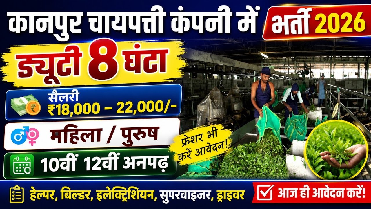 Hiring at a Tea Company in Kanpur | Kanpur Chai Patti company job vacancy 2026 | Kanpur private job