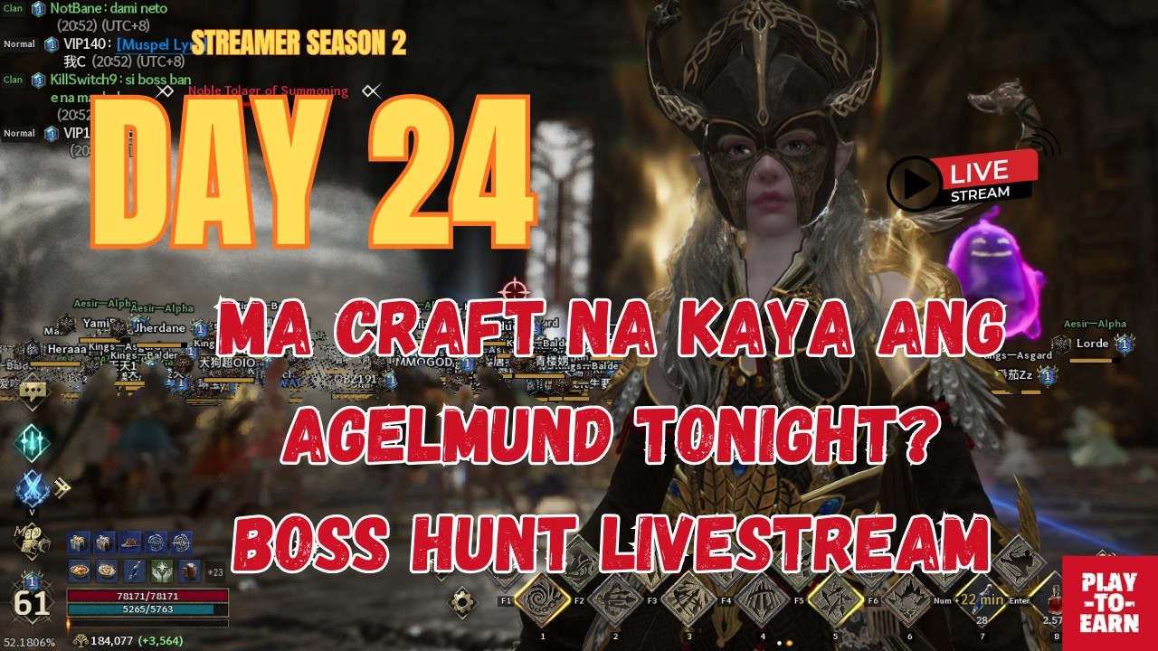Legend of Ymir S2 Day 24  Ma craft na kaya ang Agelmund Tonight? | Boss Hunt Livestream