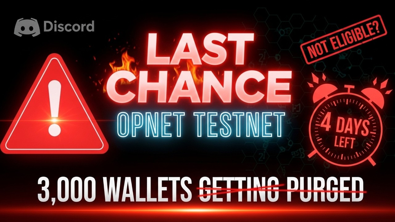 OPNET Testnet Last Chance! 3000 Wallets Getting PURGED 🚨