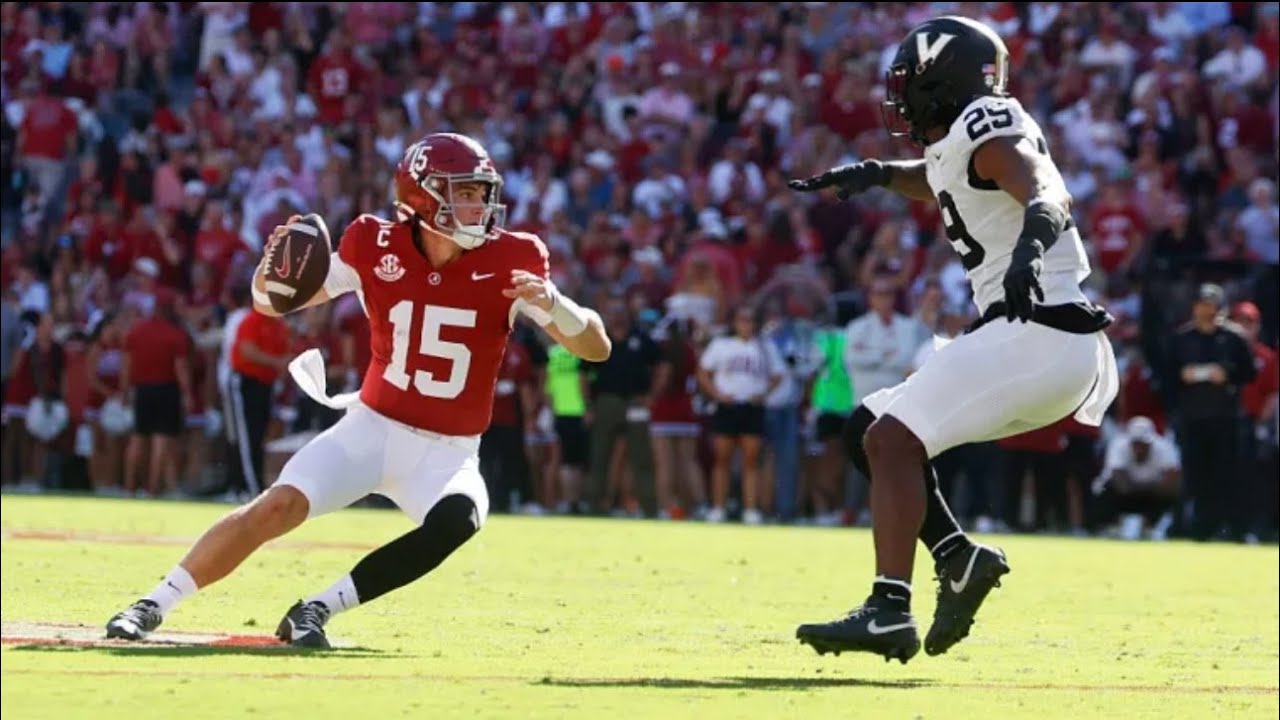 Ty Simpson vs Vandy (Every Throw and Rush) 2025