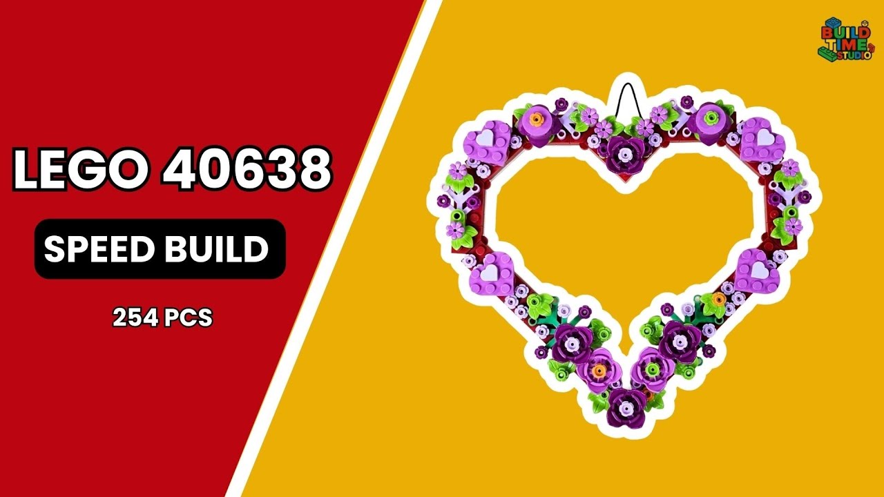 LEGO Украшение Сердце 40638 ❤️ Красивый Декор Speed Build (4K)