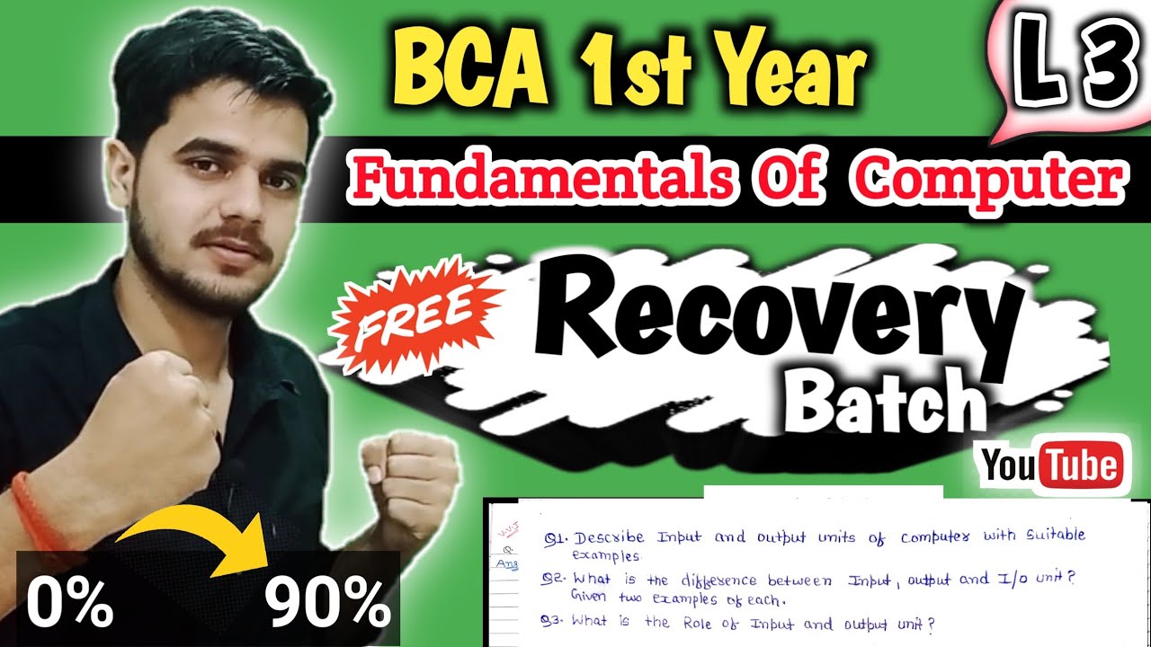 Recovery Batch Lacture 3 || Fundamentals of Computer | BCA 1st year Exam 2024| #computer #bca