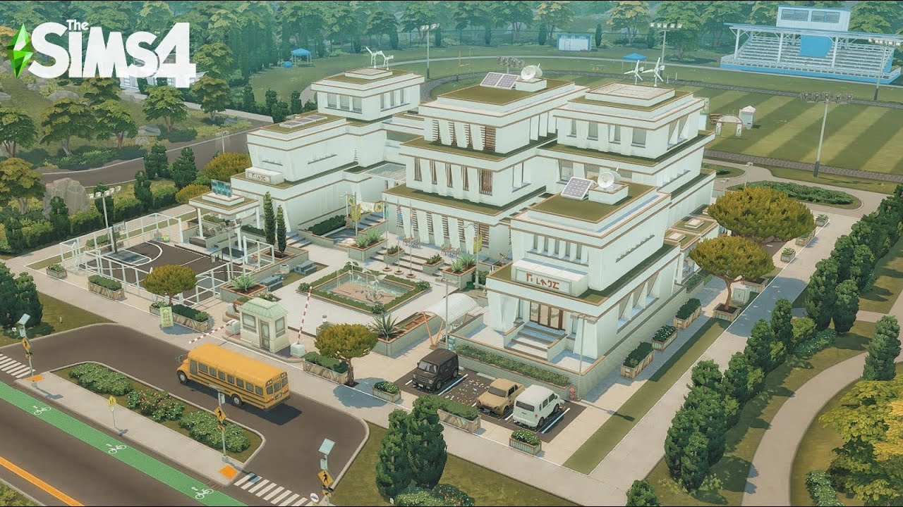 Modern High School 📚 | The Sims 4 | Stop Motion Build | No CC