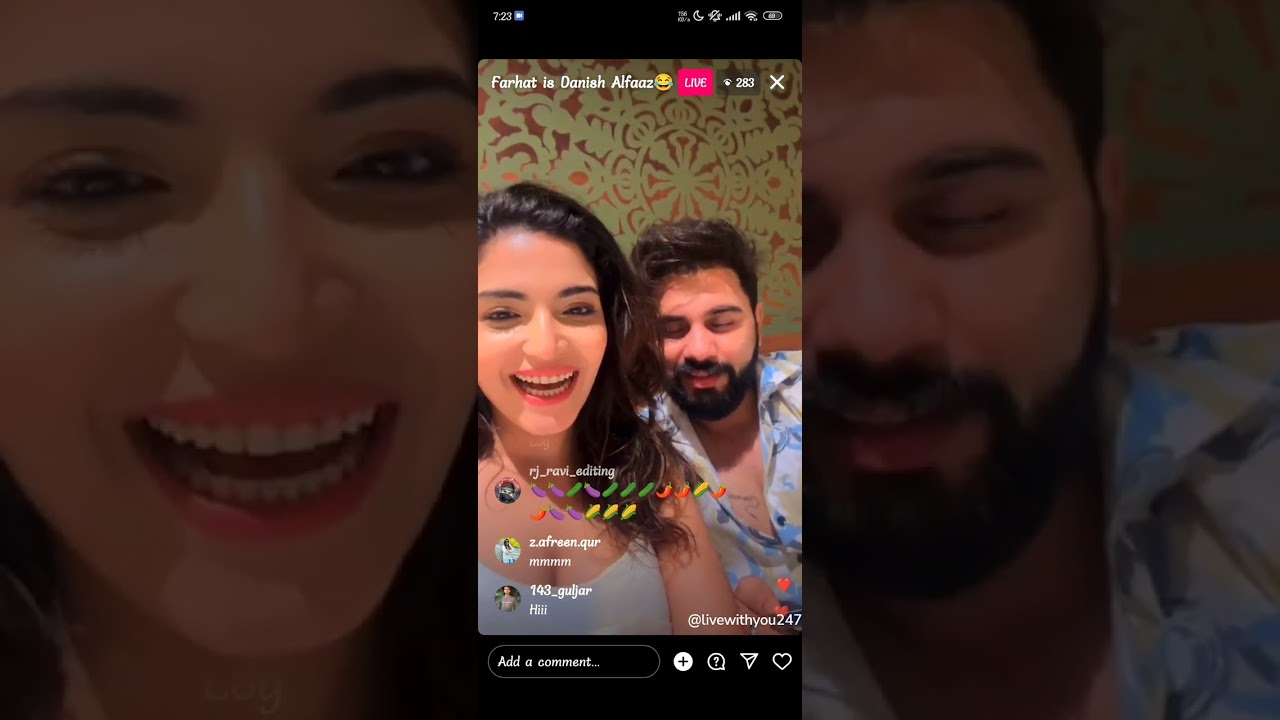 Danish Alfaaz Instagram live with girlfriend Farhat Firoz | Danish Alfaaz | Farhat Firoz |