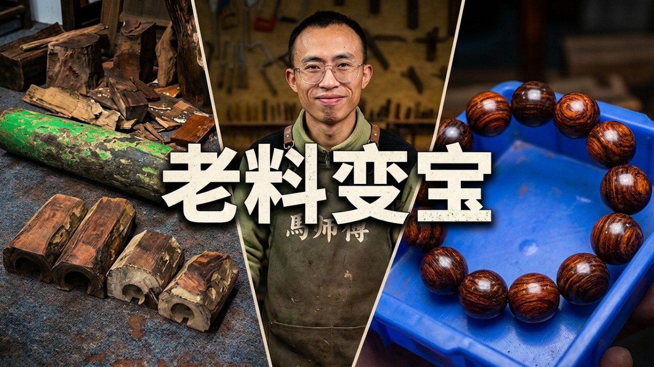 见证历史变迁的老木料，如今已无用武之地。把它做成手串，以另一种方式继续发挥它的余光。#黄花梨 #小叶紫檀 #手串 #旧物改造