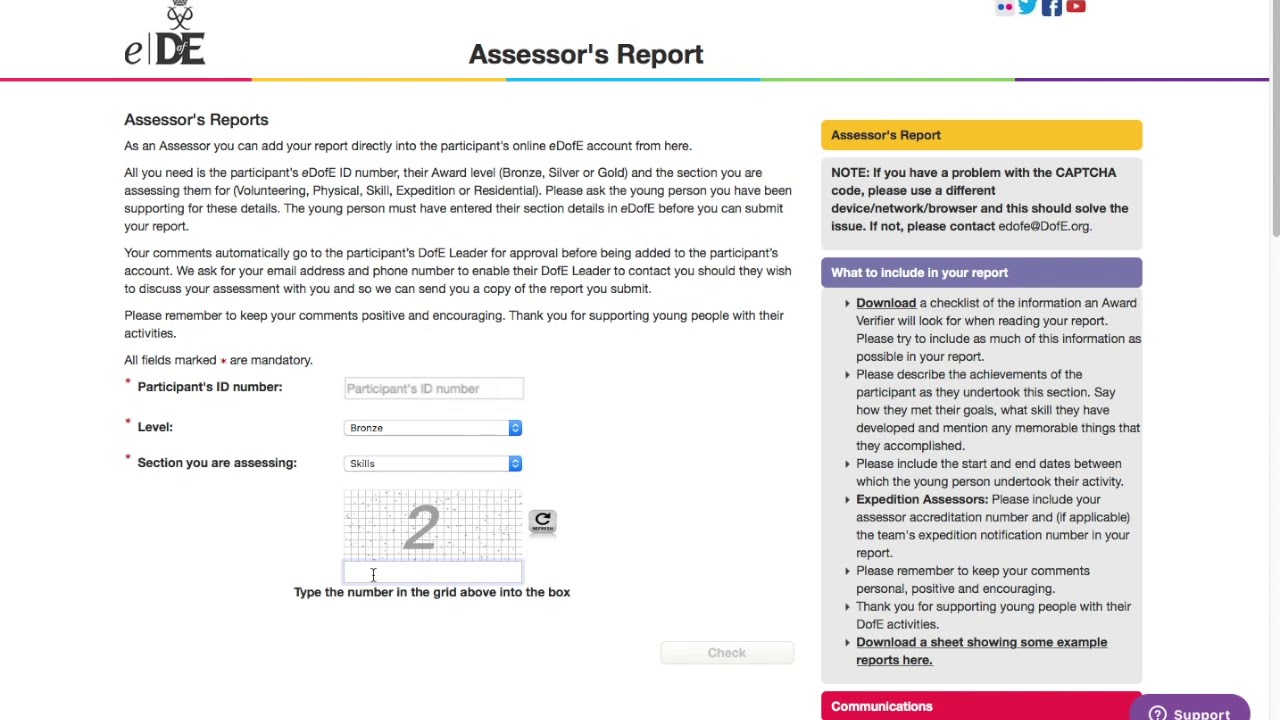 DofE-How to complete an Assessor's Report