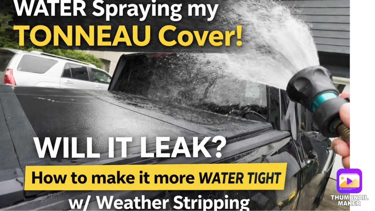 WATER Spraying my TONNEAU Cover! Will it LEAK! How to make it more WATER TIGHT w/ Weather Stripping