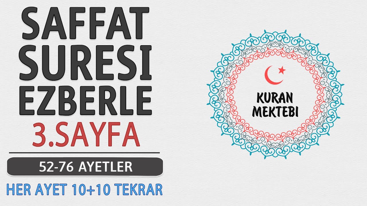 Saffat suresi ezberle 3.sayfa 10 tekrar+10 tekrar