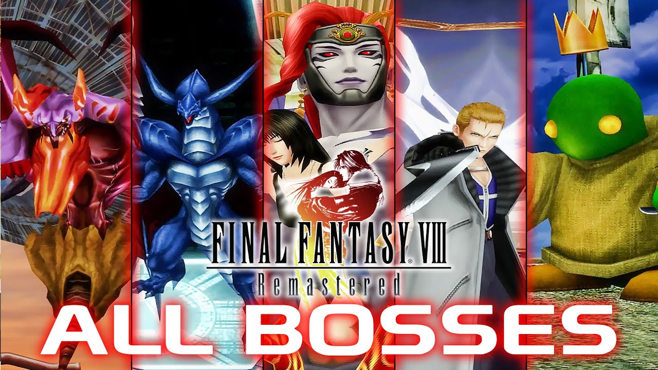 Final Fantasy VIII: Remastered - All Bosses ( Fights + Scenes )