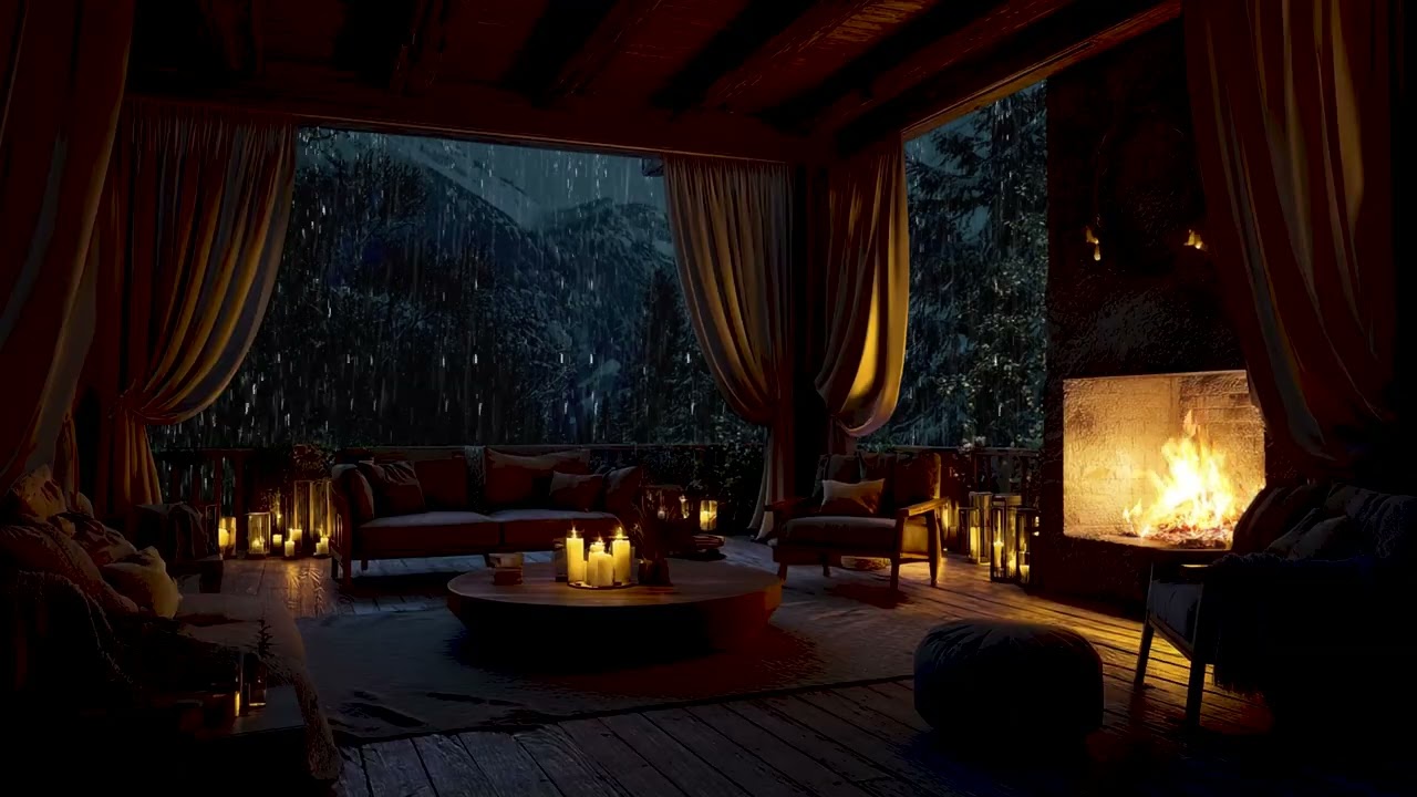 Heavy Rain Sounds for Sleeping, Anxiety Relief, Focus, Study and Dark Night Relaxation