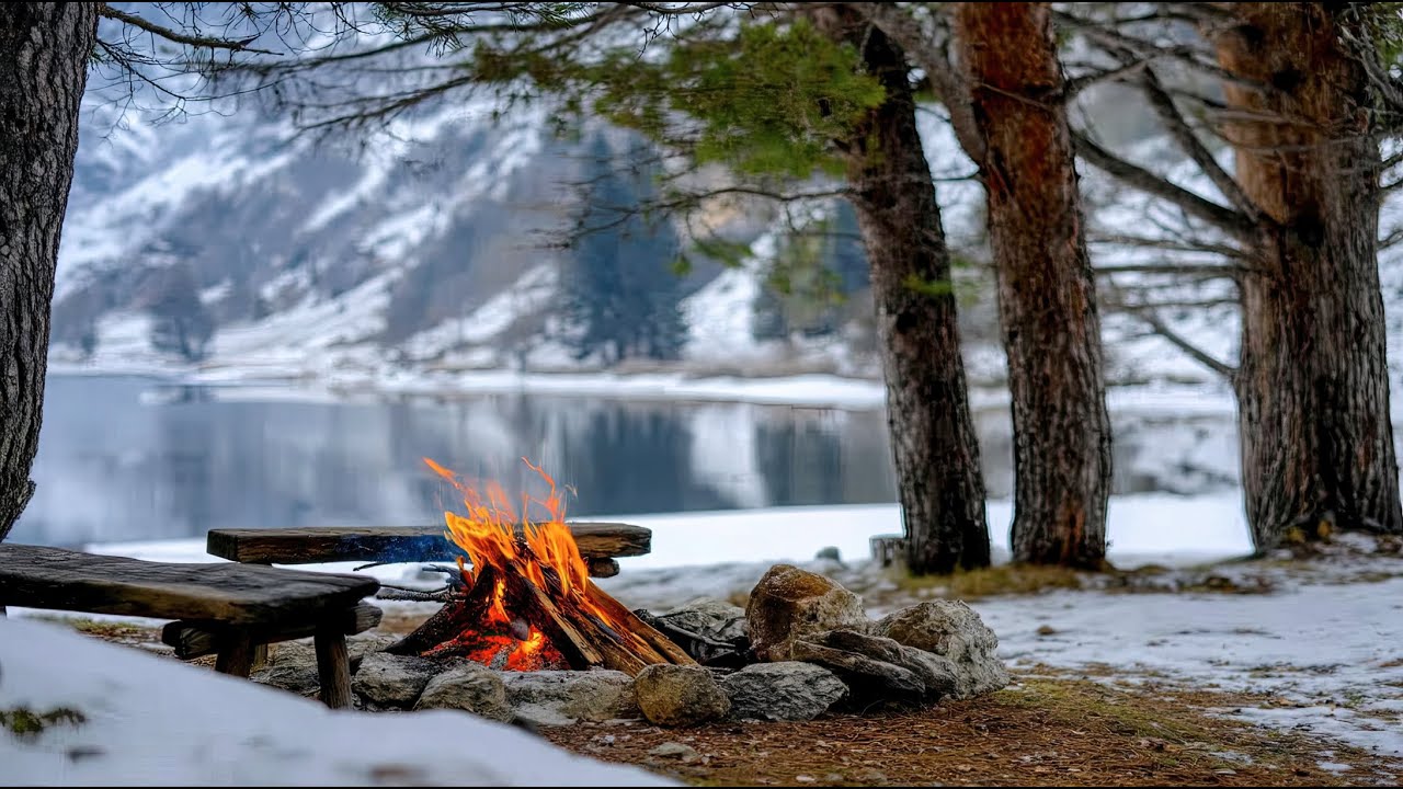 Winter Silence Broken by Fire | Deep Relaxation & Restful Sleep