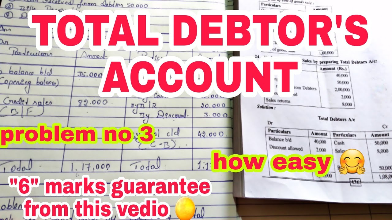 1st puc accountancy total debtors account 