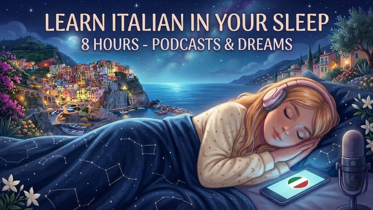 🇮🇹 Learn Italian While You Sleep (8 HOURS) 😴 | A1-A2 Beginner Podcast & Gentle Piano Music 🎹