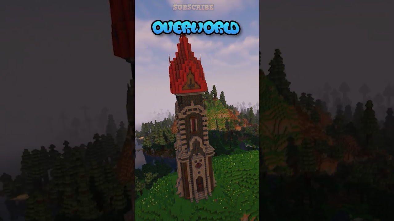 Minecraft Tower Designs for Each Dimension #minecraft #buildhacks