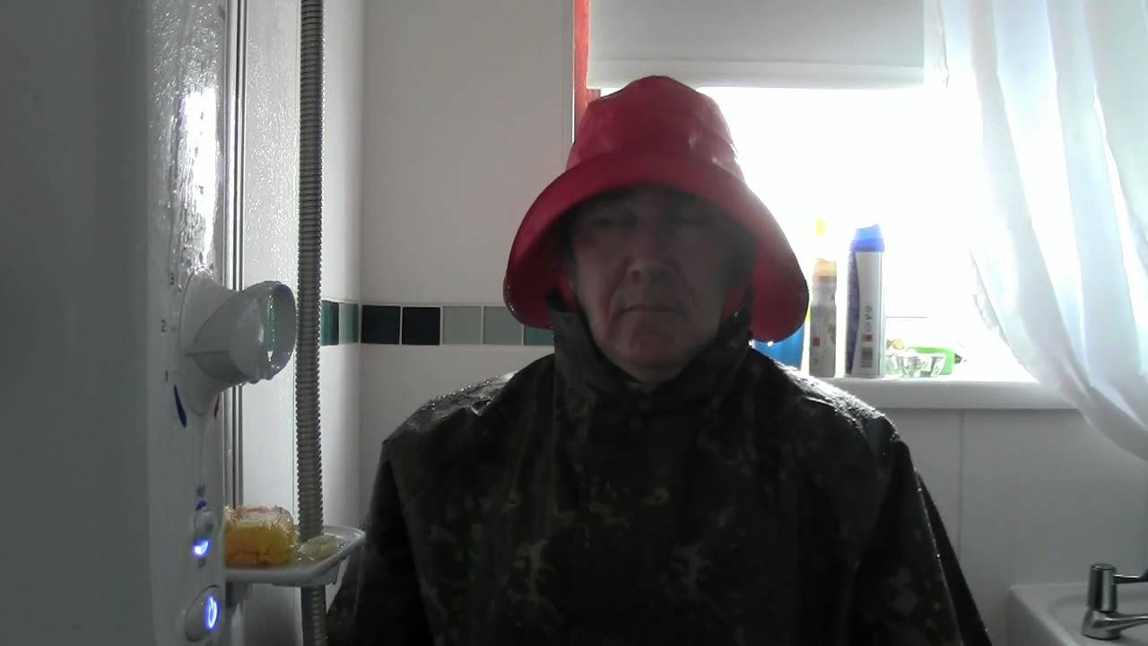 Testing a red Grundens Souwester