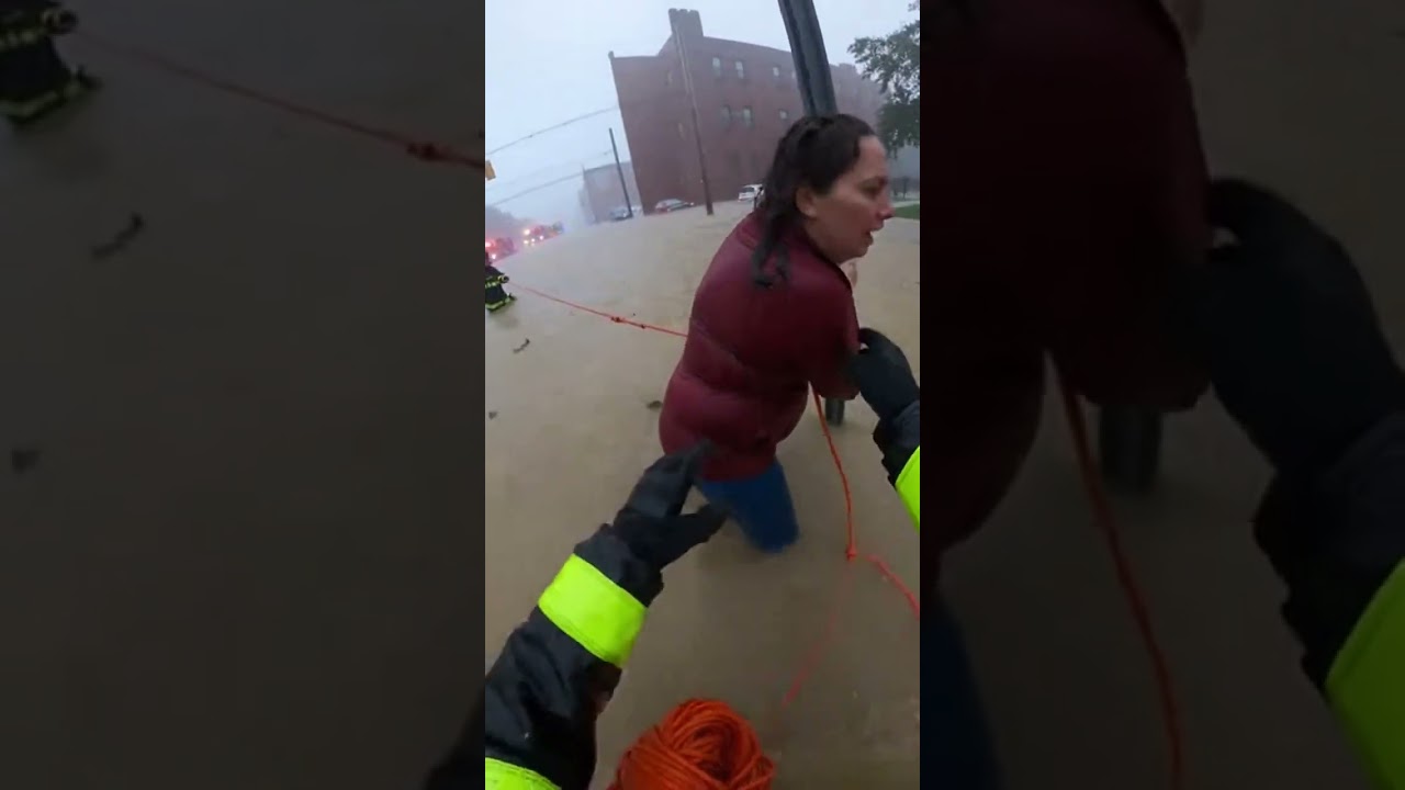 Heroic Flood Rescue Caught on Bodycam